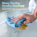 Blue Microfiber Cleaning Cloth 12 Pack, 12.5 x 12.5 inch Microfiber Towels for Cars, Ultra Absorbent Car Washing Cloth, Lint Free Streak Free Cleaning Rags for Car, Kitchen, and Window