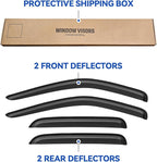 Window Visors Rain Guards Shield for 2005-2010 Dodge Dakota Quad Cab, Out-Channel Window Vent Wind Deflectors Visors Shades for 05-10 Dakota Crew Cab
