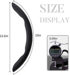 Car Steering Wheel Cover Leather Snap On 3Pcs Set Non-Slip Protector Wrap Steering Wheel Accessories 14.5-15 inch Universal Black