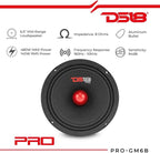 PRO-GM8B Loudspeaker - 8", Midrange, Red Aluminum Bullet, 580W Max, 190W RMS, 8 Ohms - Premium Quality Audio Door Speakers for Car or Truck Stereo Sound System (1 Speaker)