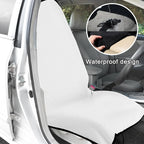 Waterproof Car Towel Seat Cover, Sweating Non-Slip Premium Towel Carseat Cover Protector, Universal Soft Machine Washable Car Truck SUV Front Seat Cover for Gym Workout Beach Hiking (White)