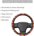 Christmas Day Print Car Steering Wheel Covers Universal Fit 14-15 inch Sweat Absorption Anti-Slip Steering Wheel Protector Cover Stretch-on Automotive Car SUV