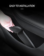 Door Side Pocket Storage Box Liners, 4pcs TPE Front & Rear Door Pocket Inner Organizer Trays and Cup Holder Pad Compatible with Tesla Model Y Juniper 2025 2026