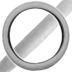 Ergonomic Leather Grip Steering Wheel Cover - Soft Plush Memory Foam Grip for Standard Size Wheels 14.5-15 inch Gray