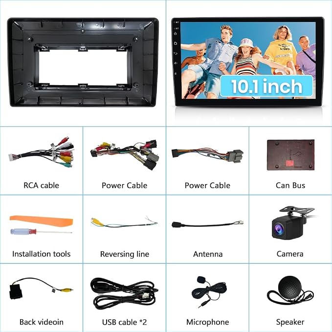 Android Car Stereo for Chevy Silverado Tahoe GMC Sierra 2007-2013 | Wireless CarPlay & Android Auto, HD Touchscreen, Backup Camera, WiFi, GPS, SWC - 2GB+64GB