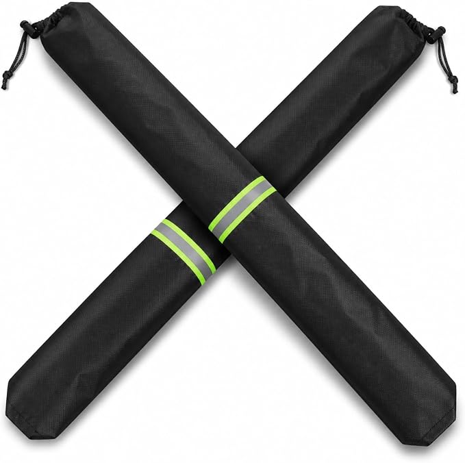 2Pcs Windshield Wiper Covers, 210D Heavy Duty Waterproof Wiper Blade Protector for Rain Snow Bird Poop, Universal Fit 25.5" Covers Sleeves with Reflective Strip for Cars, RVs, Trucks