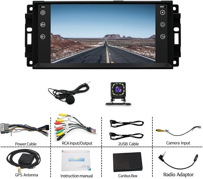 Double Din Car Stereo Radio for Chrysler 300 300C 2007-2010 Support Carplay&Android Auto,7 inch HD Touchscreen Double Din Radio with Bluetooth, Car Audio Receivers, Camera, MirrorLink, FM Radio