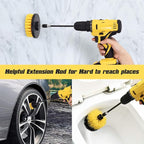 18 Pack Drill Brush Attachment Set, Power Cleaning Scrub Brushes for Drill, Extend Long Attachment, All Purpose for Car Detailing, Bathroom, Carpet, Tile Grout, Sinks, Corners