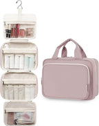Travel Toiletry Bag for Women Large Hanging Makeup Bag Organizer Toiletries Bag for Full Size Essentials Accessories Cosmetics (Dusty Rose (Large))