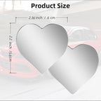 Heart Shaped Blind Spot Mirrors 2 Pack, Large Wide Angle Convex Mirror for Car Side Mirror Blindspot - Enhanced Safety Rear View Mirror Accessories, Universal Fit for Cars SUVs Trucks (2.36"×2.2")