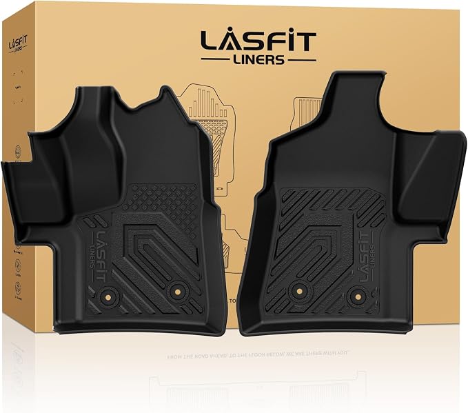 Floor Mats for Ford Transit 2022-2026 Vinyl Floor w/Posts Only, Transit 150/250/350/350HD All Weather TPE Protector, Full Coverage Floor Liners for Transit-150 250 350 350HD Accessories