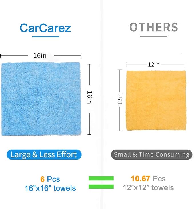 Microfiber Towels for Cars, Car Drying Wash Detailing Towel with Plush Edgeless Microfiber Cloth (Multi)
