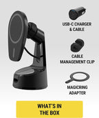 MPQ6 Magnetic Phone Holder for Car Dashboard/Windshield, 15W Wireless Fast Car Charger Stand, Hands Free Cell Phone Mount Compatible with iPhone 17/16/15/14/13/12 Series & MagSafe Case