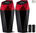 Car Trash Can with Lid, Easy to Clean, Diamond Design Small Automatic Portable Trash Can, Used in Car Home Office Interior Accessories, 2PCS (Red)