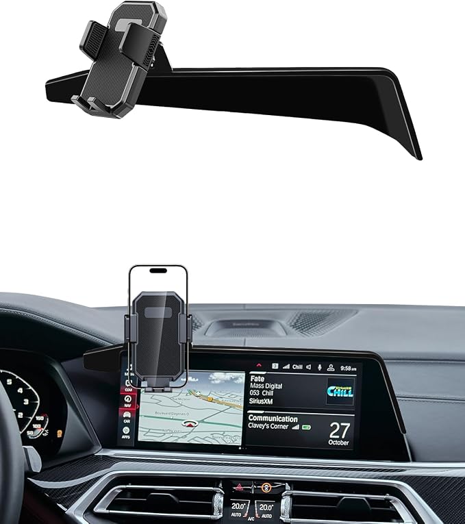PZK Car Phone Mount Fit for BMW X5 2019-2023/X6 2020-2023/BMW X7 2019-2022 | 12.3-Inch Screen Auto Lock Car Phone Holder 360° Rotation Phone Cradles Fit iPhone & 4.0-7.0'' Phone for BMW Accessories