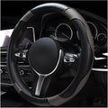 Car Steering Wheel Cover, 15 Inch Leather Breathable Auto Steering Wheel Protector, Comfortable Non-Slip Vehicle Steering Wheel Covers, Universal Car Accessories (Gray, with Lining)