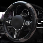 Car Steering Wheel Cover, 15 Inch Leather Breathable Auto Steering Wheel Protector, Comfortable Non-Slip Vehicle Steering Wheel Covers, Universal Car Accessories (Gray, with Lining)