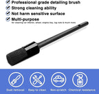 HMPLL 10pcs Detailing Brush Set, Multi-Purpose Car Detailing Brushes for Cleaning Car Interior, Exterior, Engine, Leather, Including 5 car Cleaning Brush, 3 Wire Brush, 2 Air Vent Brush,Black