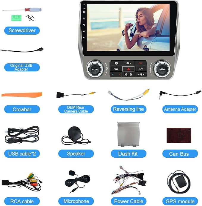 Android Car Stereo for Chevrolet Chevy Camaro 2010 2011 2012 2013 2014 2015, 9" Touch Screen Radio Upgarde WiFi Bluetooth Online GPS Navigation CarPlay Android Auto, 2GB+64GB