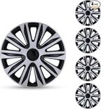 4-Pack 17 Inches Wheel Rim Cover Hubcaps,Redesign Fashion Style Replacement Hubcaps,Car Truck SUV Hub Accessories,Silver&Black