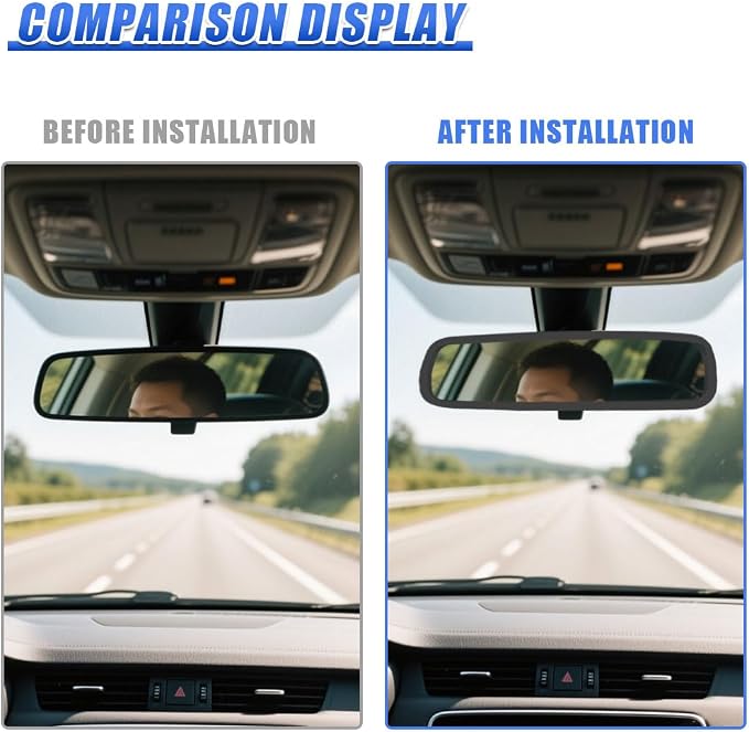 YoRise Car Rear View Mirror Protector Frame, Rearview Edge Cover (Black) | Car Rearview Mirror Cover, Car Mirror Decoration Protector Accessories for Most Cars