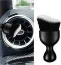 Car Interior Detailing Brush, Curved Soft Bristles Vehicle Removal Dust Collectors, Scratch-Free Automotive Cleaning Tool Accessories, Universal for Truck SUV Sedan (Black/White)