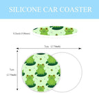 Frog Steering Wheel Cover Anti-Slip and Practical 14.5-15 Inch Universal Car Steering Wheel Cover with 2 Pieces Car Coasters Suitable for Men Women