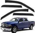 WV94109 Extra Durable Outside-Mount Car Window Visors Rain Guards, Fit 2009-2018 Dodge Ram 1500 Crew Cab, 2010-2026 Ram 2500 & 3500 Crew Cab/Mega Cab, 2019-2024 Ram 1500 Classic Crew Cab, Smoke, 4-Pcs