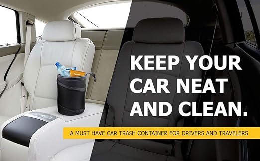 1 Pack, 1 Gallon Car Trash Can | Waterproof Collapsible Pop-Up Car Bin (1 Pack, 1 gal)