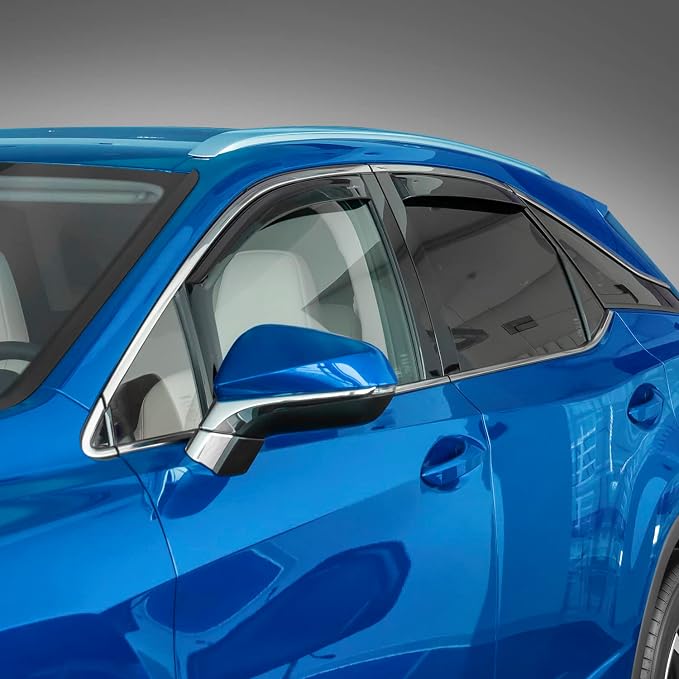 Goodyear Shatterproof in-Channel Window Deflectors for Lexus RX 350, RX 450H 2016-2022, Rain Guards, Window Visors for Cars, Vent Deflector, Car Accessories, 4 pcs - GY008124