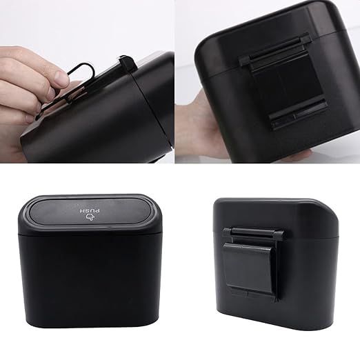Car Trash Can Bin with Lid - 2 Packs Universal Black Vehicle Mini Leakproof Garbage Can Bin with 40pcs Trash Bags Car Organizers and Storage for Front Back Seat Accessories for Auto Office Home