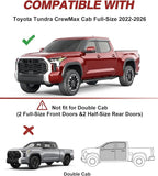 Outside-Mount Window Rain Guards Fit for 2022-2026 Toyota Tundra CrewMax Cab Full-Size, Extra Durable Window Visors Deflector Dark Smoke Vent Shades Car 4-pcs