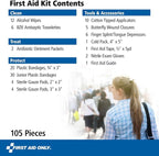 91249 On-The-Go All-Purpose Emergency First Aid Kit for Car, Travel, Home and Business, 105 Pieces