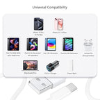 3 Pack Car Carplay Cable USB A to USB Type C Charging Charger for iPhone 17 Air/16E 16 15 Pro Max Plus Data Cord,iPad Pro 12.9 11, Air 5 4 Mini 6,Samsung Galaxy Tab A7 A8 A9 S10+ S9 S8 S7 Note 10 S10