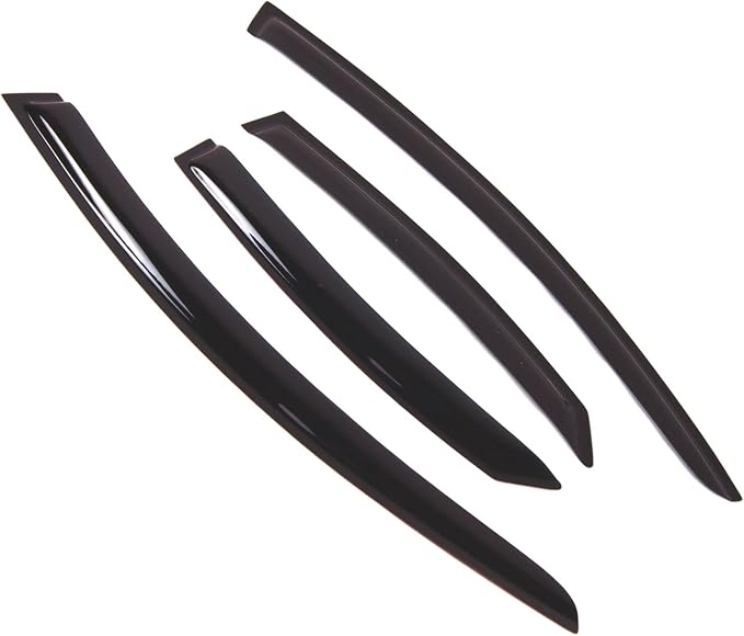 WD2-487 Dark Smoke 4 Pcs Set Window Visor (Outside Mount) Deflector Rain Guard Compatible with 2005-2012 Volvo S40
