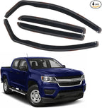 in Channel Rain Guards for 2015-2022 Chevy Colorado/GMC Canyon Crew Cab, Smoke Tinted Side Window Wind Deflectors, Vent Window Visors Shade Shield, 2016 2017 2018 2019 2020 2021