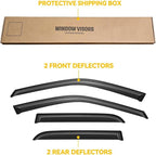 Rain Guards for 2002-2006 Honda CR-V CRV, Out-Channel Window Visor Shields Vent Deflector Shade Wind Dark Smoke 2003 2004 2005 02 03 04 05 06, Tape-On Outside-Mount, 4PCS