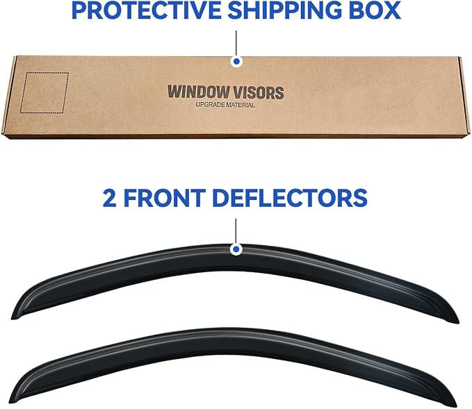 Window Visors Rain Guards for 2007-2013 Chevy Silverado/GMC Sierra 1500 Regular Cab, Window Vent Wind Deflectors Visors Shades for 07-14 Silverado/Sierra 2500HD 3500HD Standard Cab
