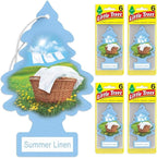 Cardboard Hanging Car, Home & Office Air Freshener, Summer Linen (Pack of 24)