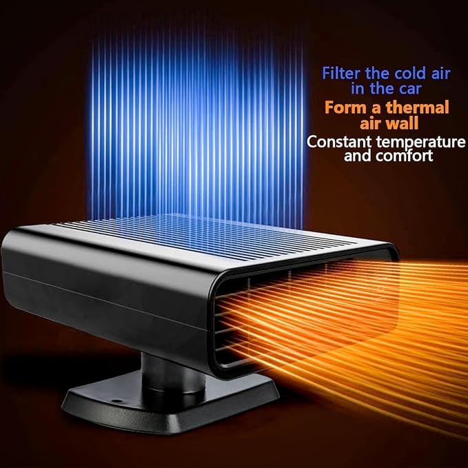 Portable Car Heater, 2026 New upgraded Car Heater for Vehicle,12V Fast Heating Windscreen Defroster Defogger, 150W Car Heater That Plugs into Cigarette Lighter and Cooling Fan for All Cars