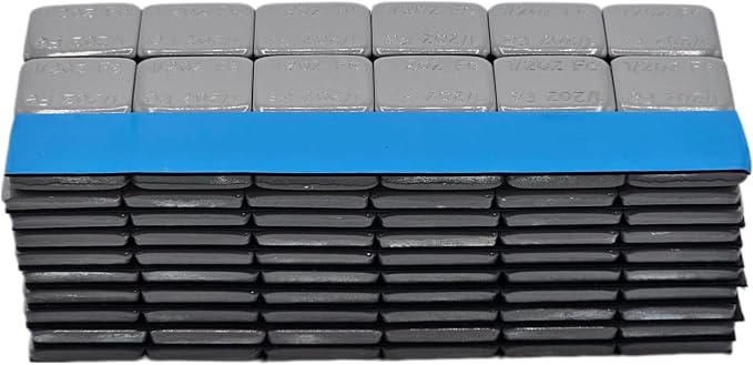 Stick On Wheel Weights - 0.50-Ounce, Grey Colored Coating, Blue Adhesive Tape - Professional Quality Tire Balancer Stickers - Durable Car, Vehicle, Automobile Accessories & Parts-Pack of 1080