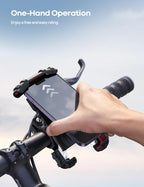 Bike Phone Holder, Motorcycle Phone Mount - Motorcycle Handlebar Cell Phone Clamp, Scooter Phone Clip for iPhone 14 Plus/Pro Max, 13 Pro Max, S9, S10 and More 4.7" - 6.8" Smartphones, Red