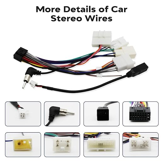 Android Car Stereo Wiring Harness for Toyota | 16Pin ISO Radio Wire Harness Stereo Antenna Kit,USB Connector&Reversing Cable Compatible with 2012-Above Toyota No JBL