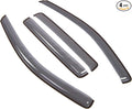 Car Window Rain Guard | Outside Mount Visors Auto Side Window Deflectors | Windows Visor Rain Shields Compatible with 2007-2010 Jeep Compass | 4 Pcs Set, LGWV2-268, Light Tinted