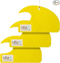 Hanging Car Air Freshener | Tropical Beach Coconut Surf Wax Scent Mini Wave | Long Lasting Car Freshener, Closet and Beyond | Made In USA | 3 Pack (Yellow)
