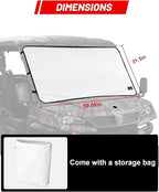 UTV Windshield Snow Cover Compatible with Cfmoto Uforce 1000/1000 XL 2019-2025 and U10 Pro, Waterproof Transport Windshield Protector for Ice and Snow (White)