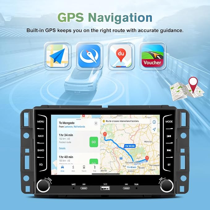 Touch Screen Radio for Chevy Silverado 1500 2500 3500 2007-2013, Android Stereo for Silverado GMC Sierra Acadia Support CarPlay Android Auto AM/FM GPS 4Core 64GB - with Camera
