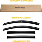 Rain Guards for 2016-2020 Buick Envision, Out-Channel Window Visor Shields Vent Deflector Shade Wind Dark Smoke 2017 2018 2019 2020 16 17 18 19 20, Tape-On Outside-Mount, 4PCS