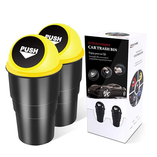 Cup Holder Trash Can, Leakproof Car Trash Can with Lid, Trash Bin for Car Accessories, Mini Garbage Bin Organizer for Automotive Office Home Kitchen, Applicable to Women and Men