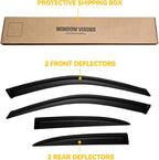 Window Visors for Honda Civic 2001-2005 4-Door Sedan, Outside-Mount Rain Guards Shields Vent Deflector Shade Dark Smoke 01 02 03 04 05, Tape-On, 4PCS